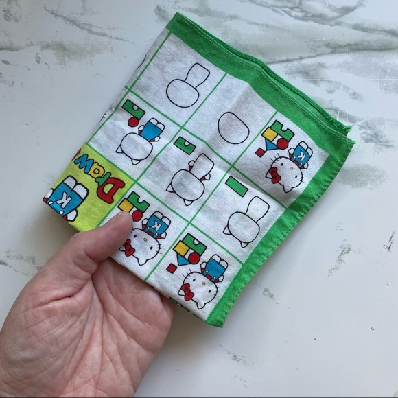 Vintage Sanrio Japan Hello Kitty Handkerchief 1976 - Picture 5 of 6